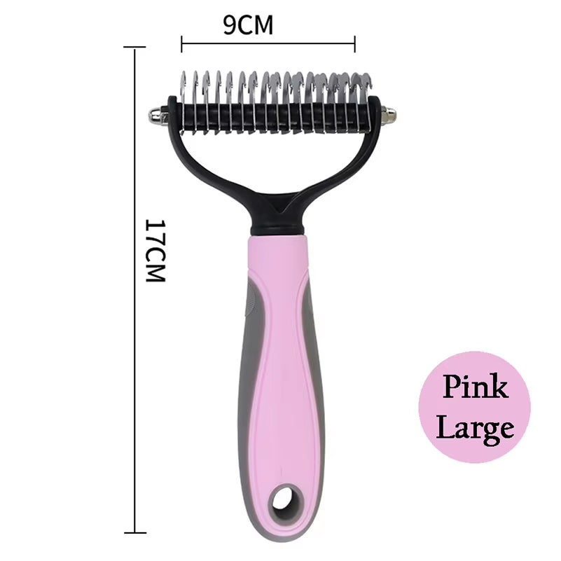 Pet Fur Knot Cutter Dog Hair Remover Comb Cat Grooming Shedding Tools Double Sided Brush Long Curly Hair Cleaner Pets Products