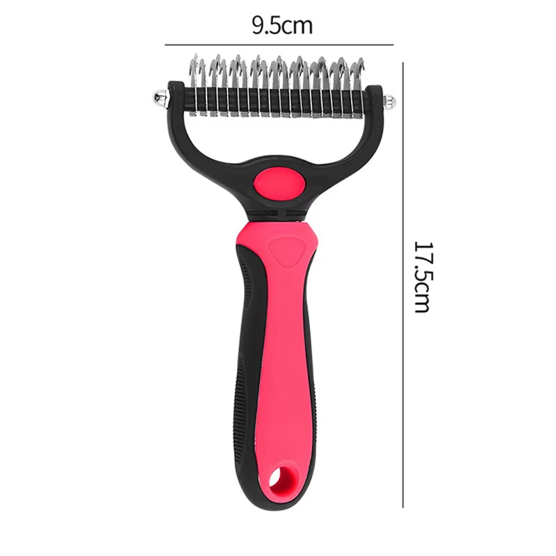 Pet Fur Knot Cutter Dog Hair Remover Comb Cat Grooming Shedding Tools Double Sided Brush Long Curly Hair Cleaner Pets Products