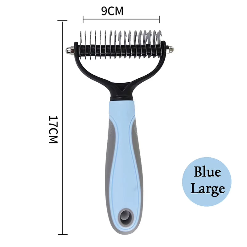 Pet Fur Knot Cutter Dog Hair Remover Comb Cat Grooming Shedding Tools Double Sided Brush Long Curly Hair Cleaner Pets Products