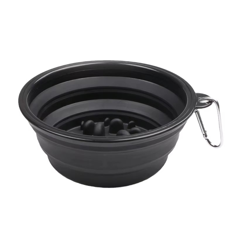 1L Travel Small Big Dog Slow Food Bowl for Dogs Flodable with Buckle Pet Feeder Puppy Dog Cat Bowls Pets Products Gamelle Chien