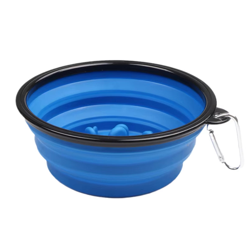 1L Travel Small Big Dog Slow Food Bowl for Dogs Flodable with Buckle Pet Feeder Puppy Dog Cat Bowls Pets Products Gamelle Chien