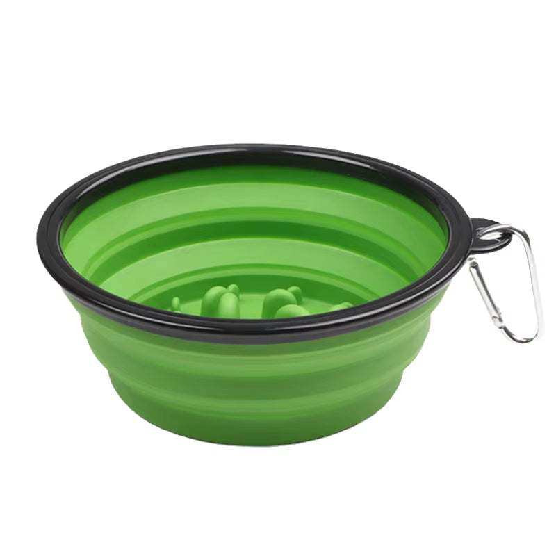 1L Travel Small Big Dog Slow Food Bowl for Dogs Flodable with Buckle Pet Feeder Puppy Dog Cat Bowls Pets Products Gamelle Chien